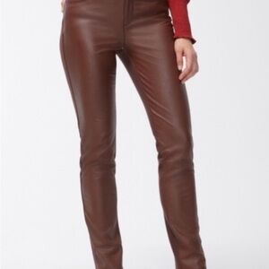 Chico's Rich Brown Leather Trousers